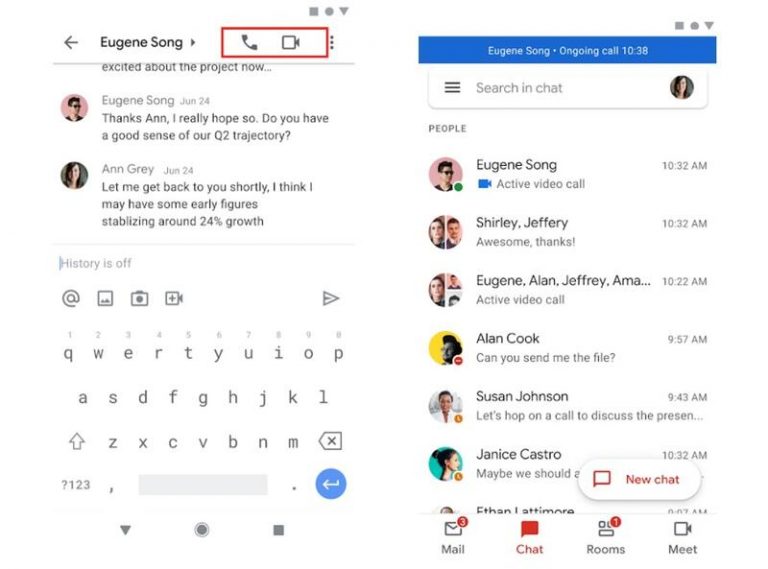 Las llamadas de voz y vídeo desde la 'app' de Gmail ya están disponibles