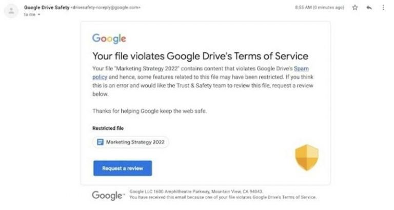 Google Drive ahora explicará los motivos si un contenido viola sus políticas