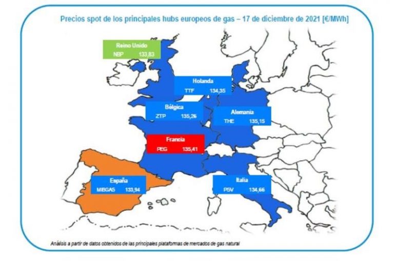 El frío y la competencia entre Europa y Asia por el GNL llevan el gas a precios máximos