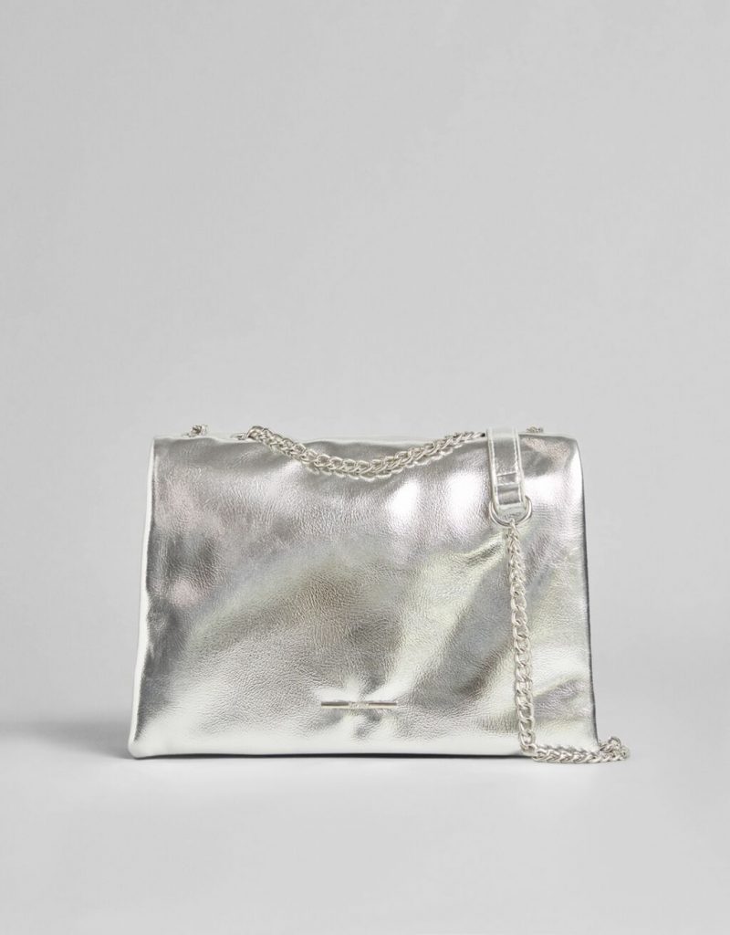 Bolso pliegues metalizado
