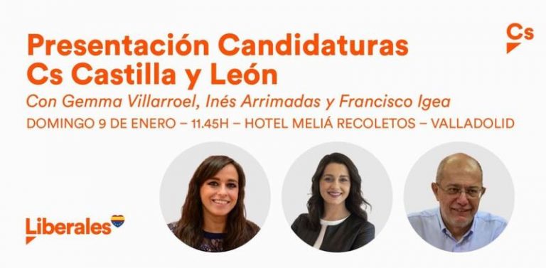 Arrimadas acompañará a Igea y Villarroel en la presentación de candidaturas de Cs en Valladolid