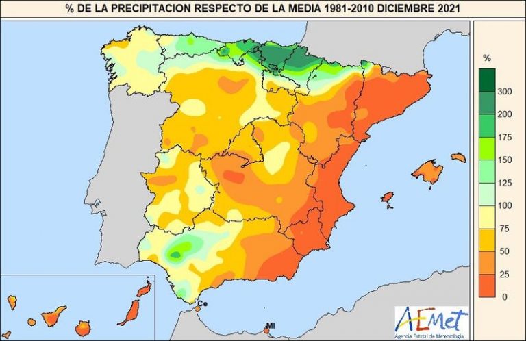 El último mes de 2021, tercer diciembre más cálido desde que hay registros