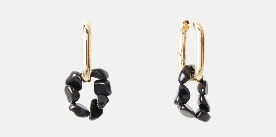 pendientes aro heritage dorados con piedras el corte ingles