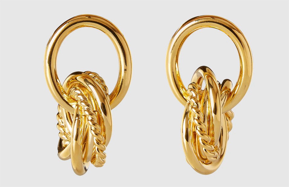 pendientes waterford dorados gloria ortiz el corte ingles
