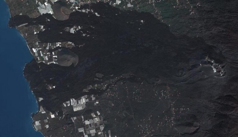Grafcan publica la primera ortofoto de la zona de erupción del volcán de La Palma