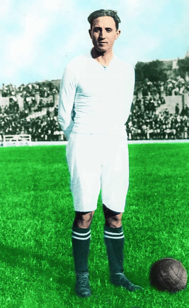 Santiago Bernabéu, uno de los futbolistas estrellas del Real Madrid