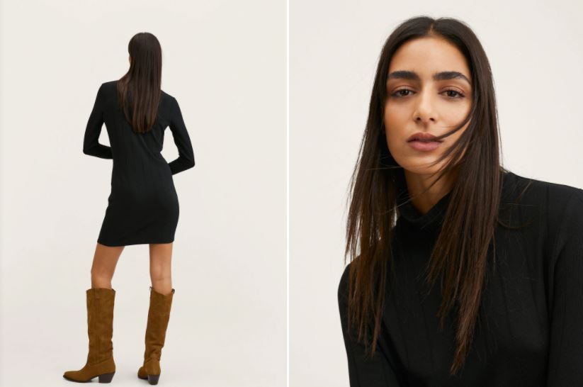 vestido cuello punto