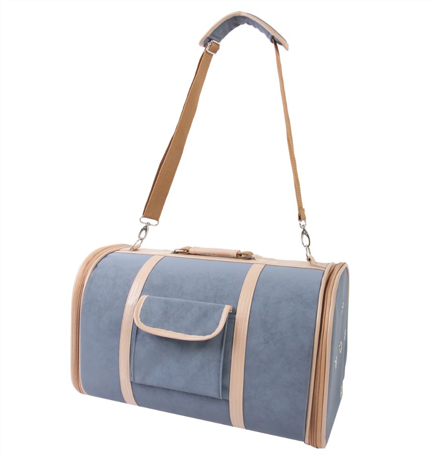 bolso azul y beige fred y rita