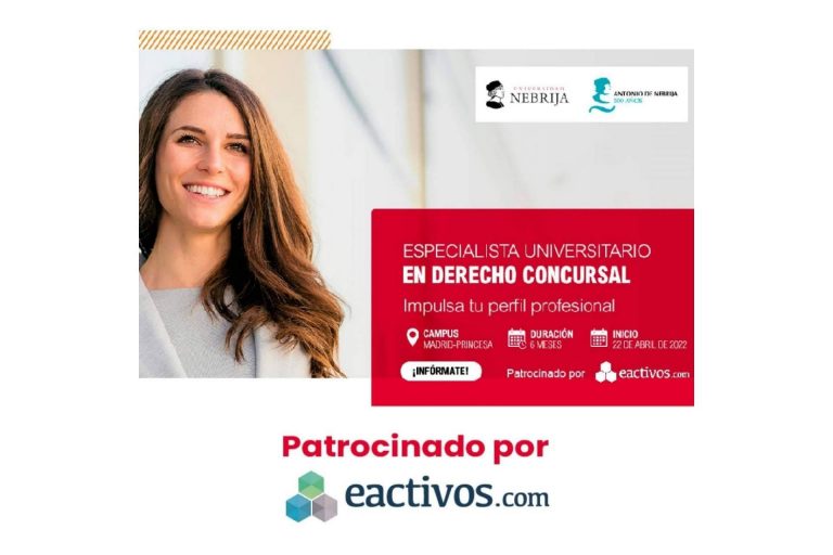Eactivos.com financia becas para el programa de alta especialización profesional en Derecho Concursal de la Universidad de Nebrija