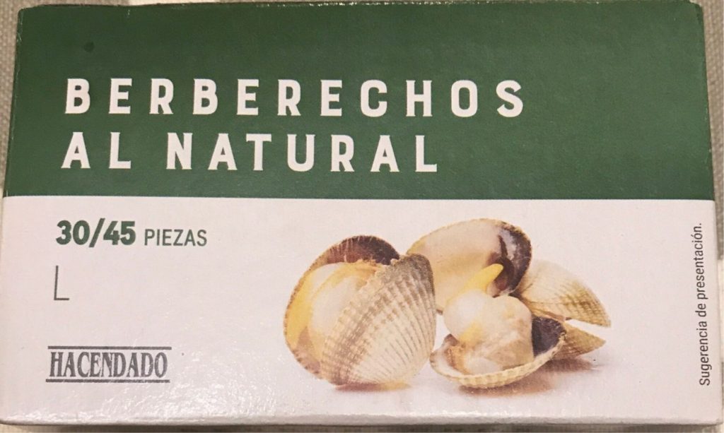 El número de calorías que tiene una lata de berberechos