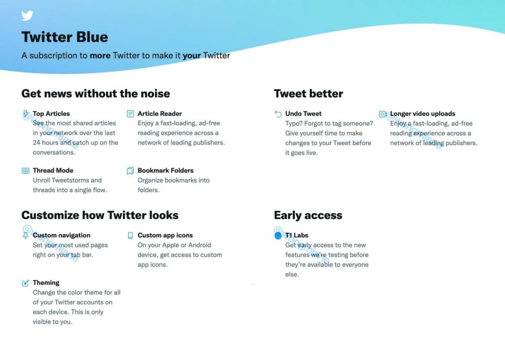 ¿Todas las funciones de Twitter Blue están disponible?
