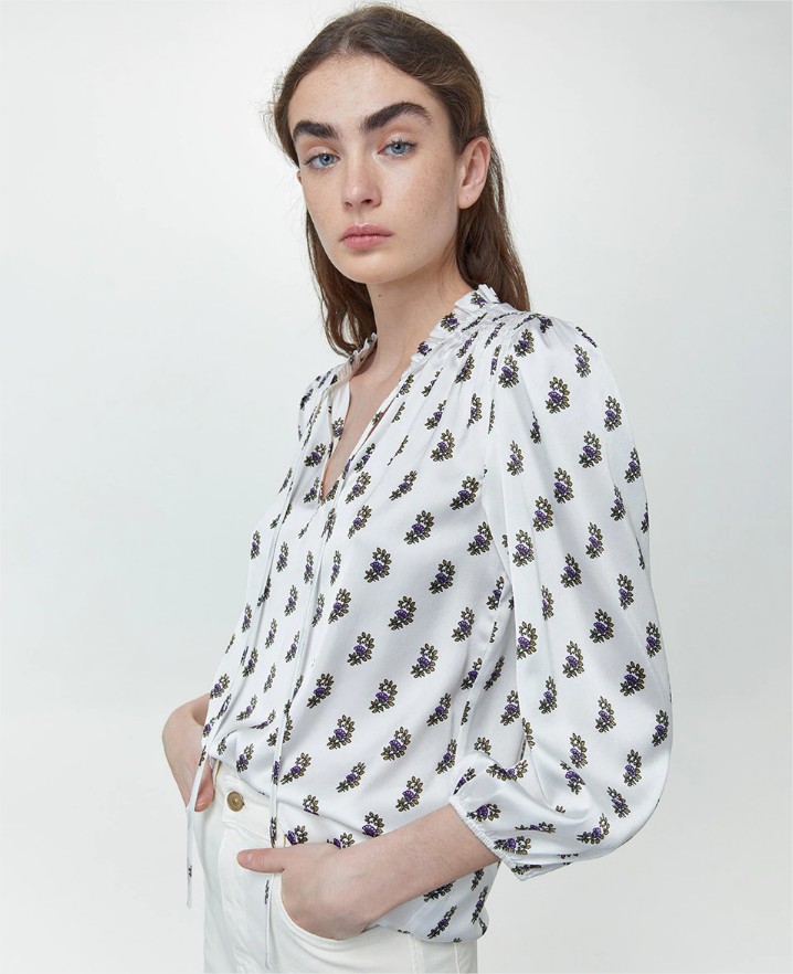 blusa satinada pico sfera el corte ingles