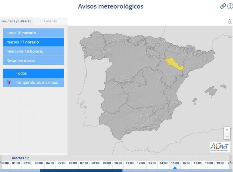 Hoy, temperaturas más altas en España.  El tiempo del 17 de mayo
