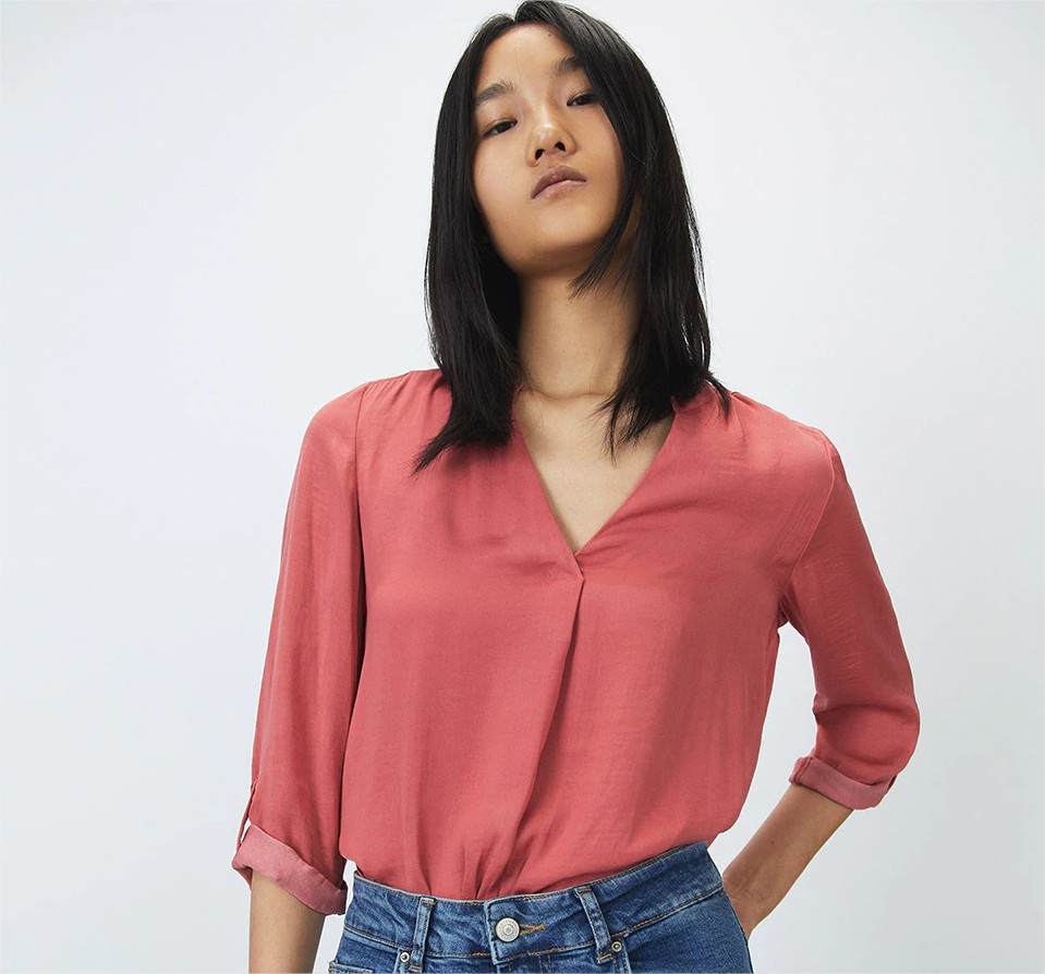 blusa fluida basica sfera el corte ingles