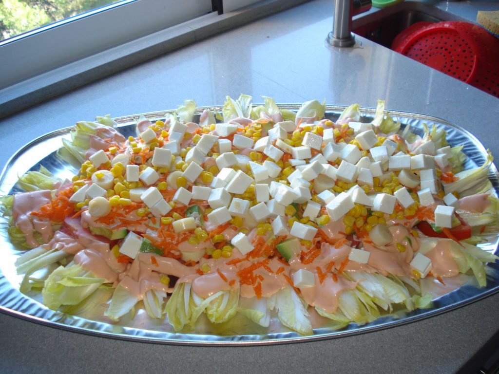 Preparando la ensalada