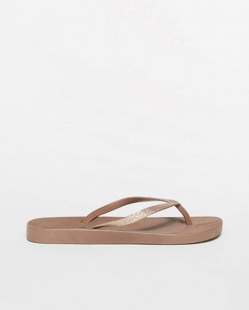 Chanclas tiras purpurina