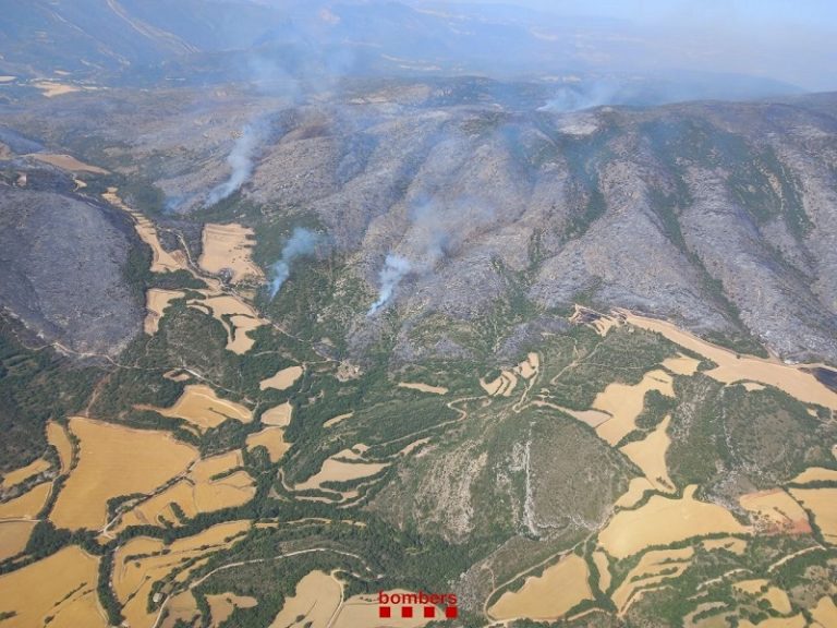 La extinción del incendio de Jumilla muestra una evolución favorable