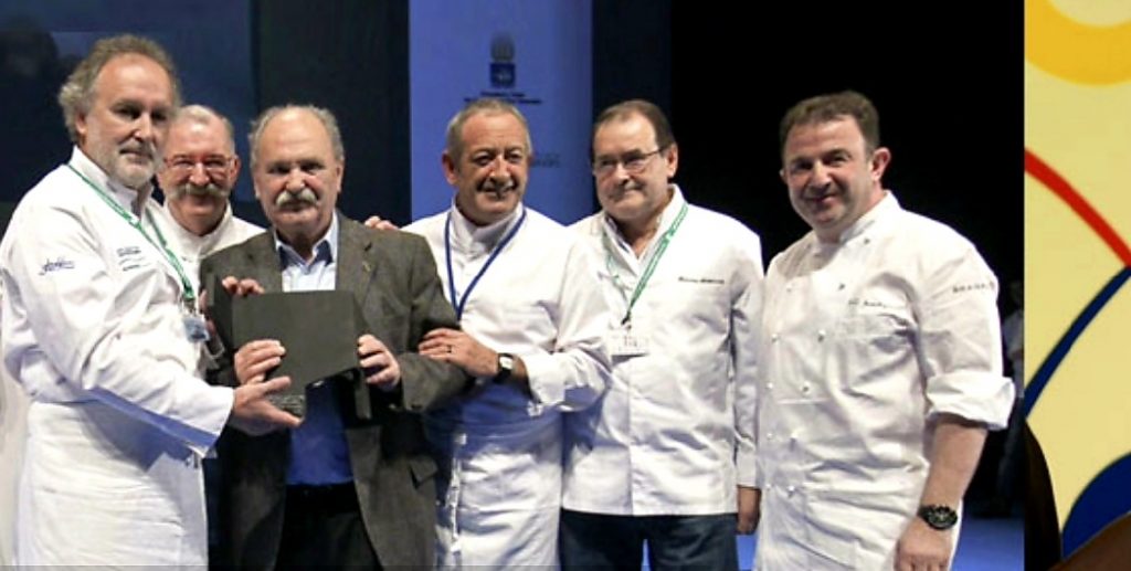 Luis Irizar, con Arguiñano y Berasategui.