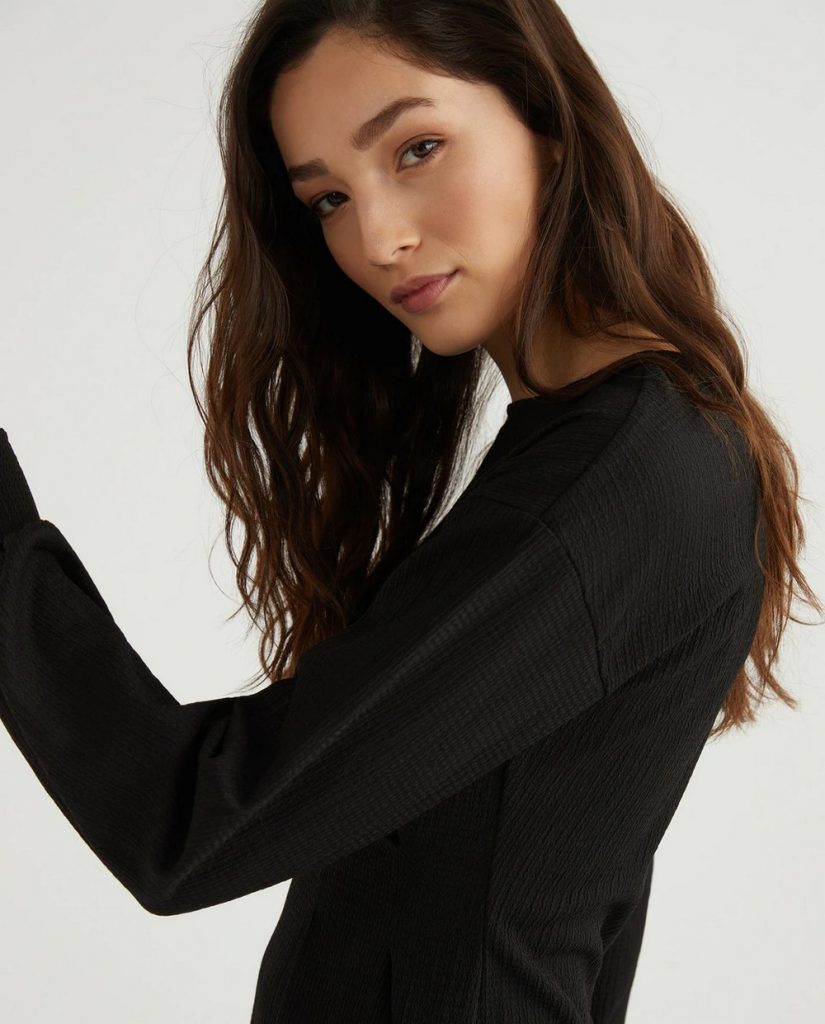 Vestido manga larga cuello redondo el corte ingles