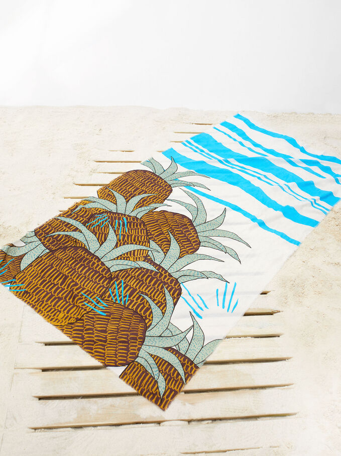 Pañuelo estampado piña playa