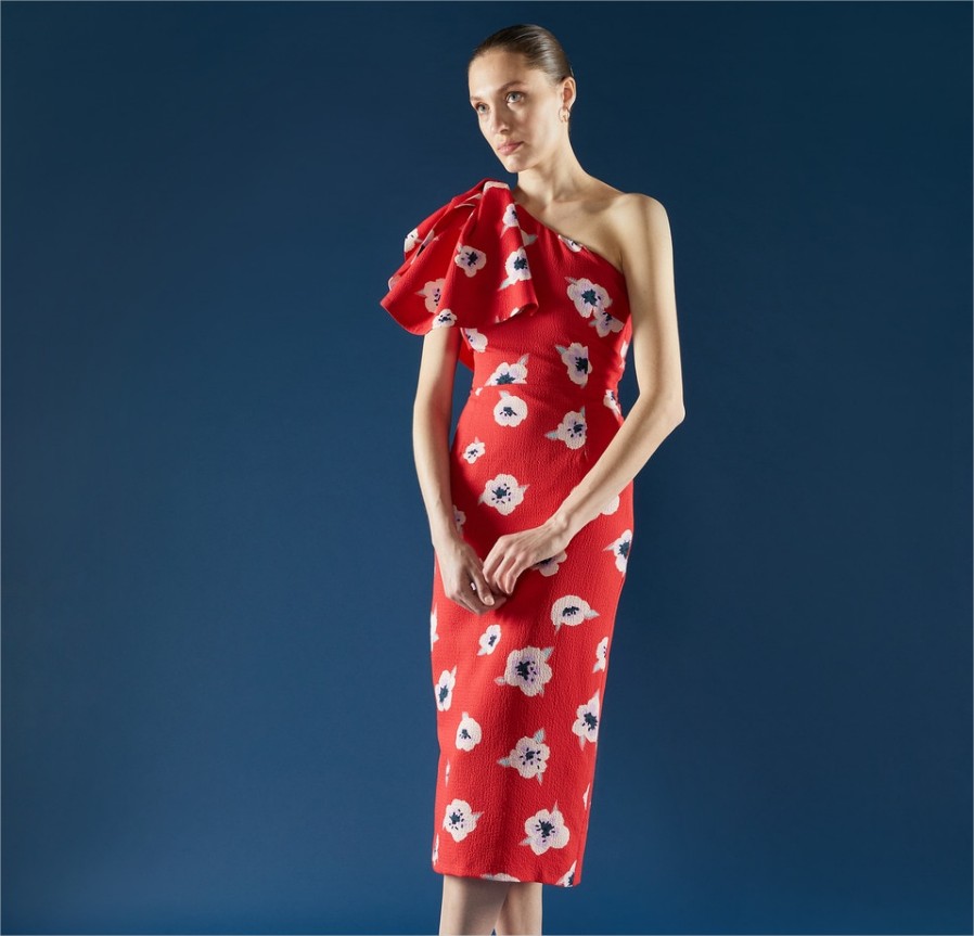 vestido flores asimetrico woman fiesta