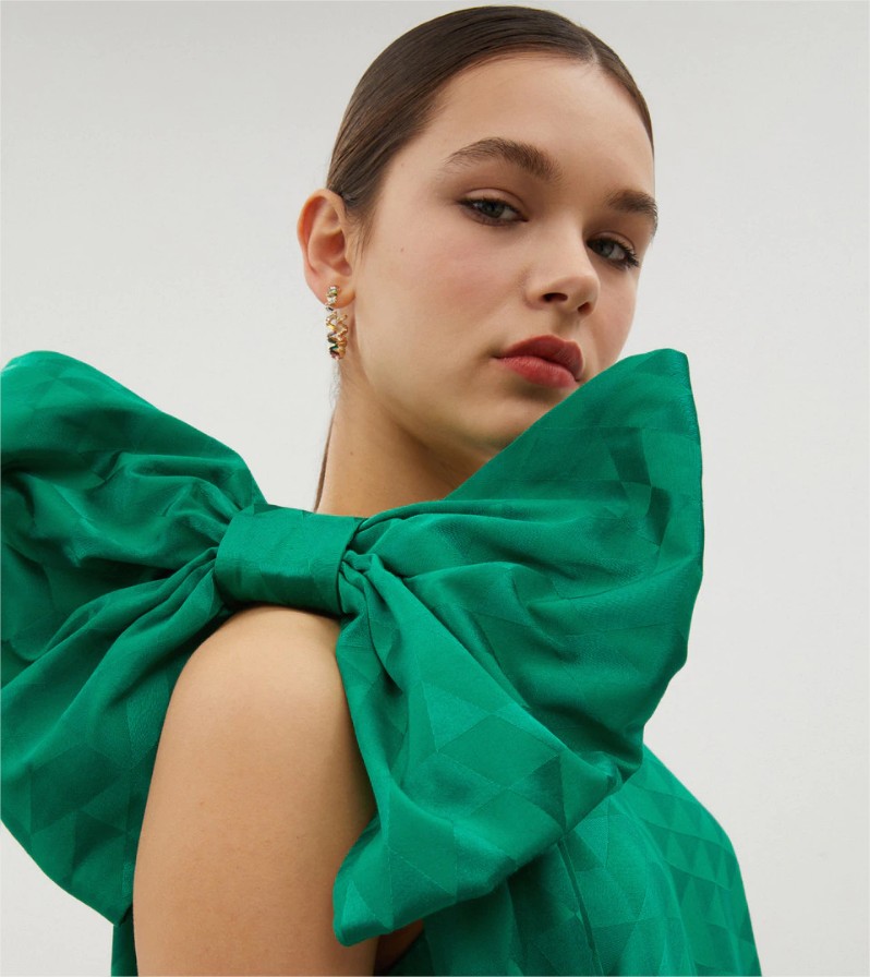 vestido largo lazo jacquard formula joven el corte ingles