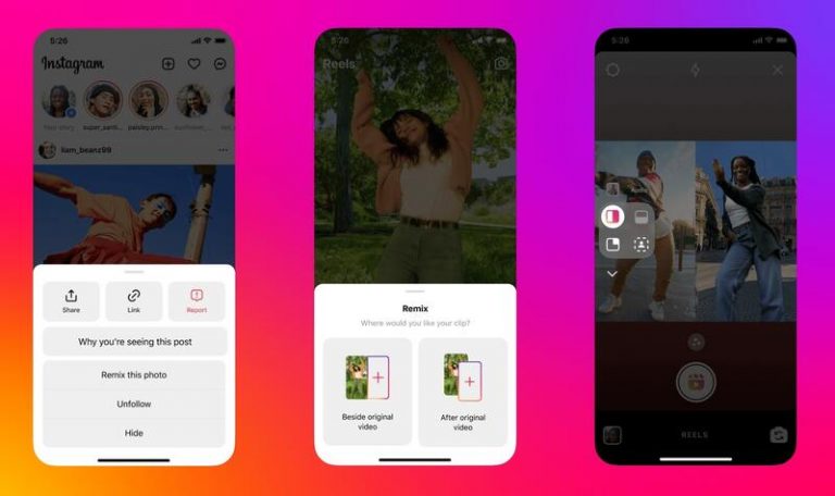 Instagram añade opciones creativas a los 'remix' con nuevos diseños, plantillas y modos de grabación
