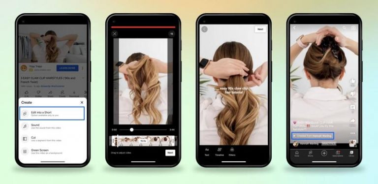 Google permite convertir en YouTube Shorts vídeos largos ya subidos a la plataforma