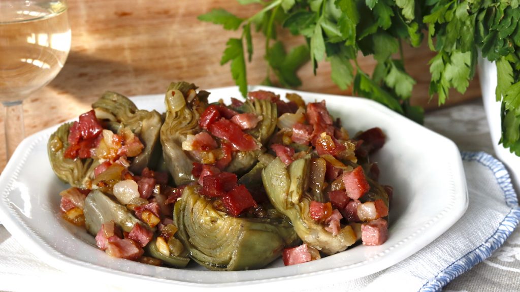 Alcachofas con jamón

