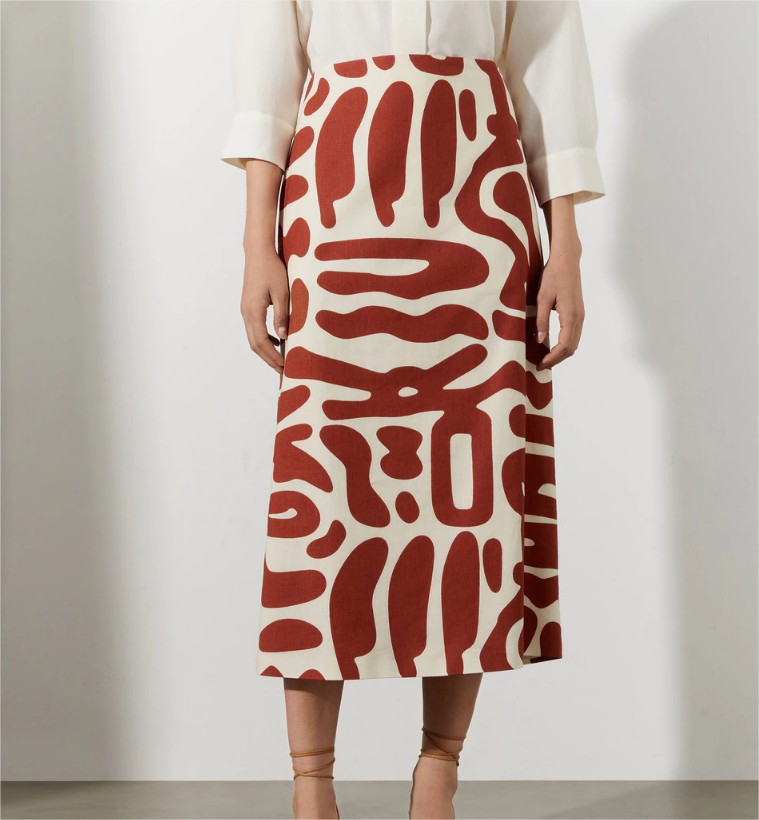 falda midi estampada