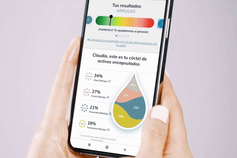 Análisis facial y cosmética personalizada con la aplicación de la empresa iMstant Cosmeceutics