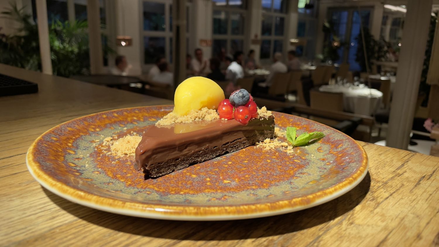 Florida Park El Pabellon Tarta de chocolate y helado de mandarina