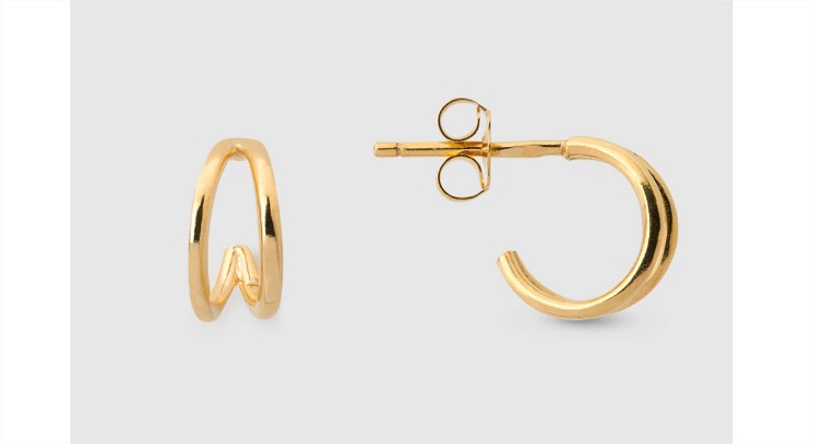 Mini pendientes de aro de plata dorada el corte inglés