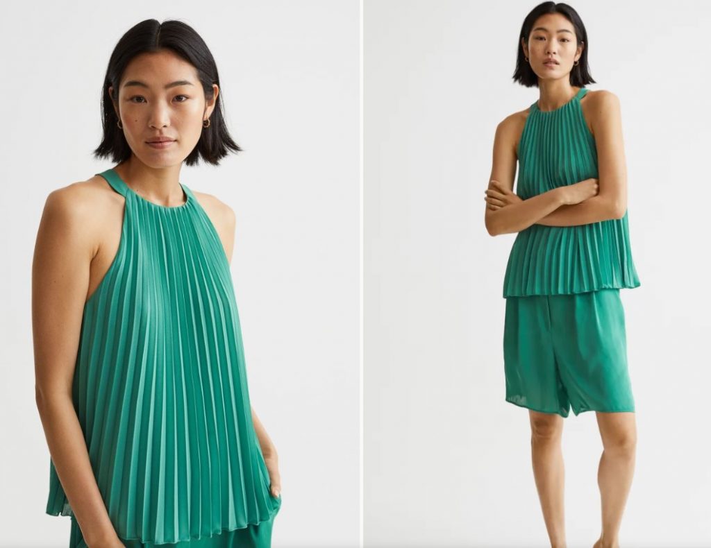 Top plisado de H&M