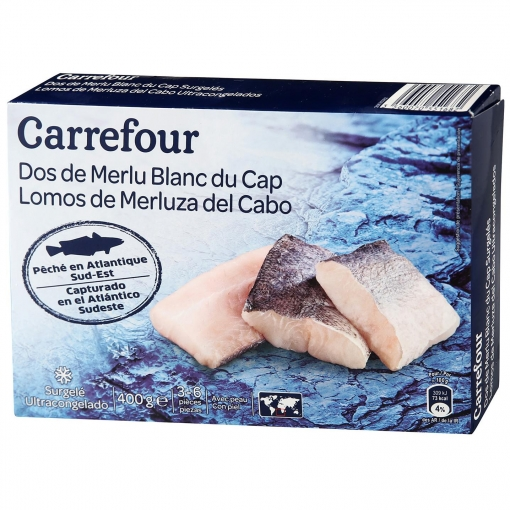 Filete de merluza del Cabo sin piel, de la cadena de supermercados Carrefour