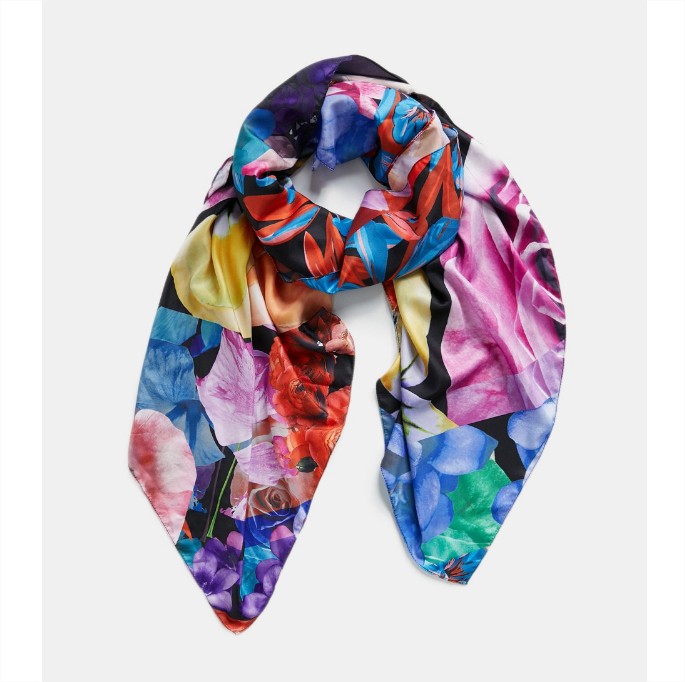 Pañuelo con estampado floral multicolor