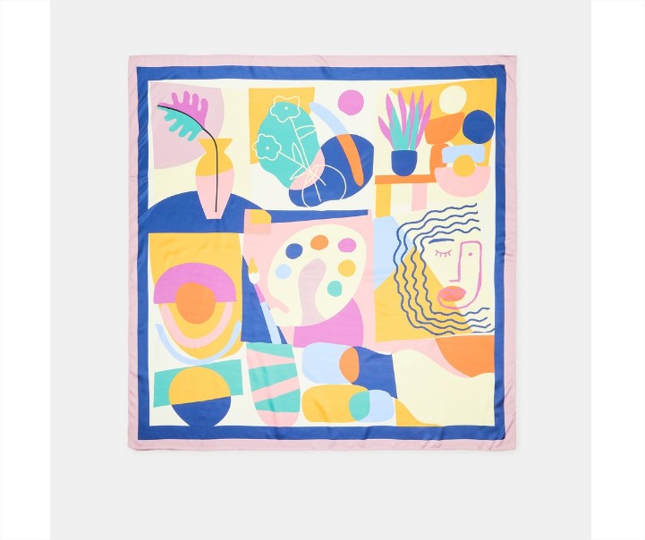 Pañuelo con estampado multicolor