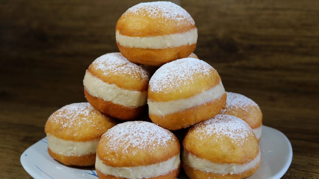 Berlinas rellenas de crema: la merienda más dulce que nadie resiste