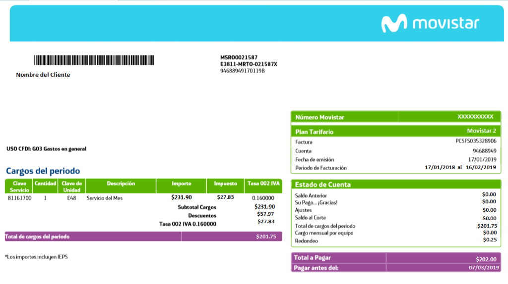 ¿Cómo comprobar si me están cobrando el servicio de Movistar Emoción en la factura?