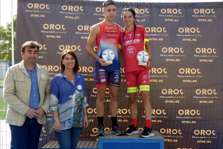 El V Duatlón Cros de Menores Santa Olalla del Cala que inaugura la IV Copa de Andalucía de Duatlón Cros de Menores, patrocinado por OROC