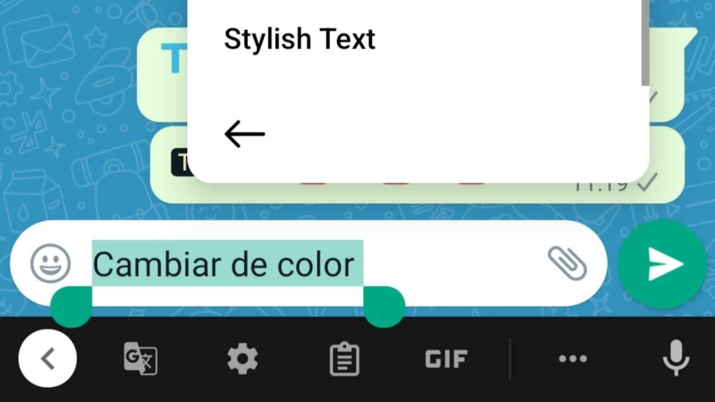 También puedes cambiar el color de las letras de WhatsApp con Stylish Text