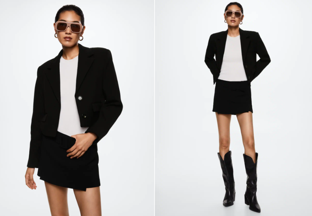 La americana de traje de Mango para vestir con clase 17 americana de traje de Mango versión crop