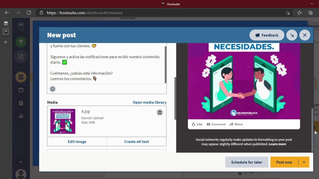 Cómo programar publicaciones de LinkedIn 154 programar publicación en Linkedin