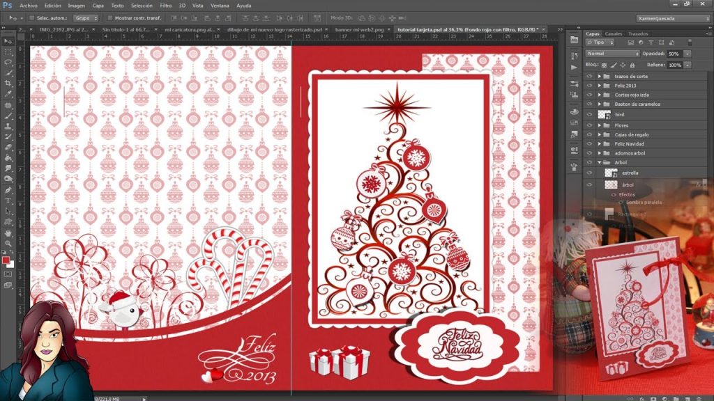 Photoshop para editar tarjetas de navidad