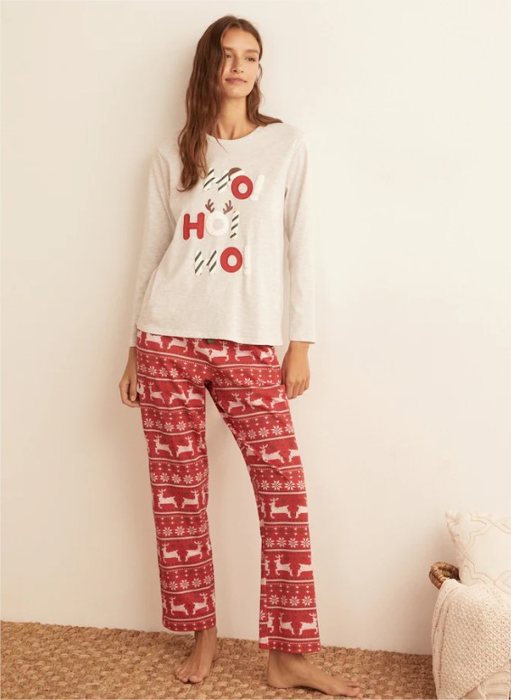 pijama estampado navidad el corte ingles
