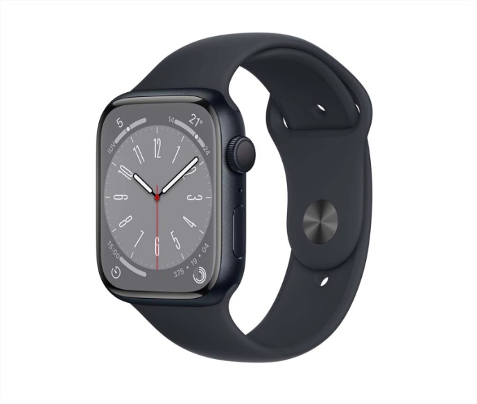 Apple Watch Series 8 GPS 45mm con caja de aluminio medianoche y correa deportiva medianoche