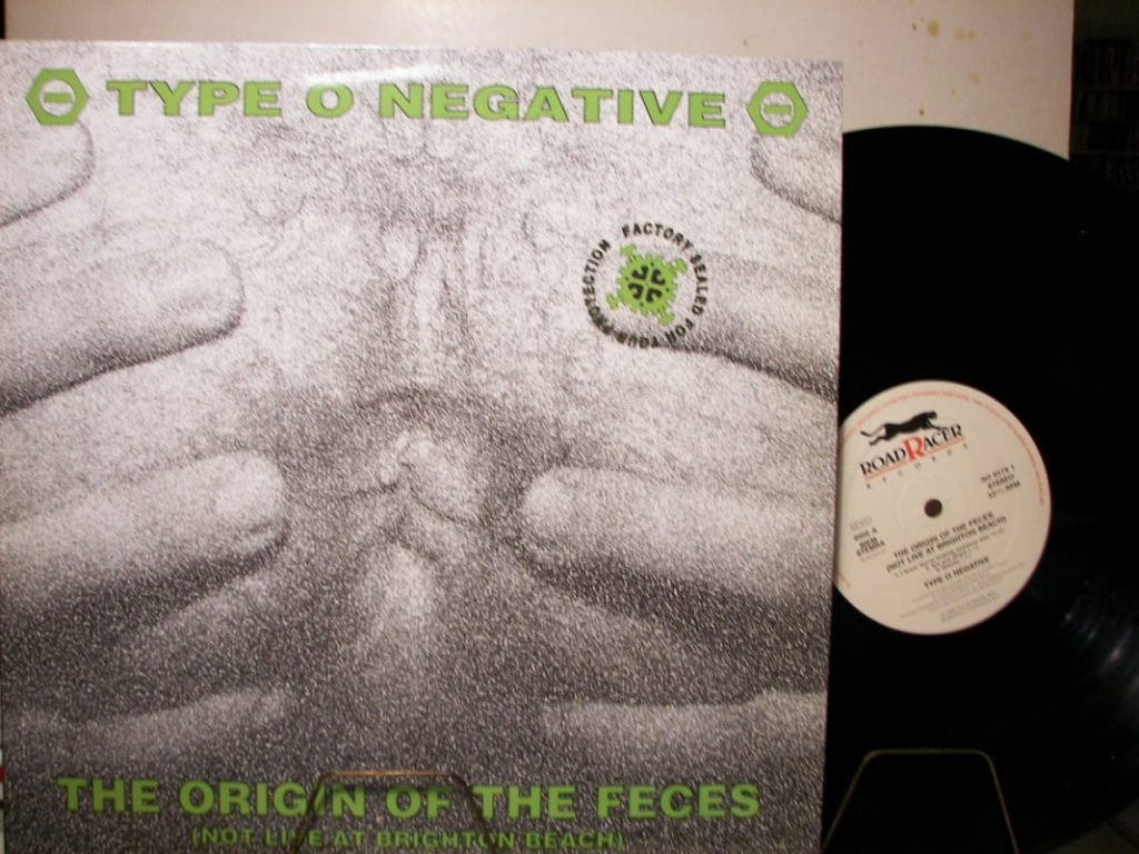 El grupo Type O Negative y la portada de su disco The Origin of the Feces del año 1992
