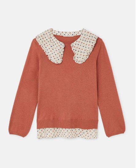 Jersey de punto con cuello combinado de mujer el corte inglés