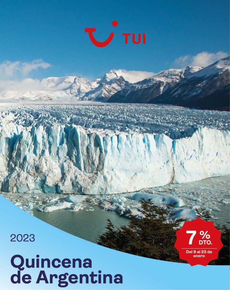7% de descuento en toda la programación de Argentina, la nueva campaña de TUI para empezar el 2023