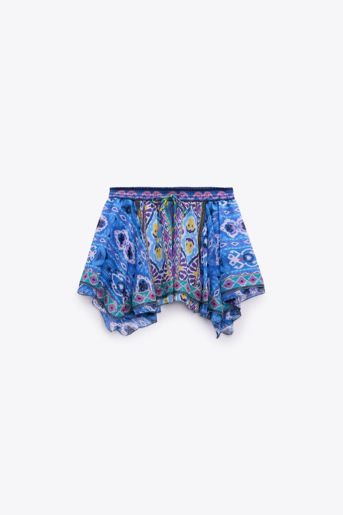Zara - Falda Corta Estampada